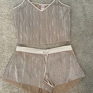 Victoria’s Secret gold shimmery sleep set